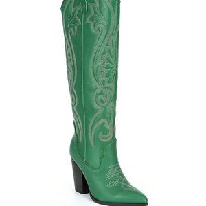 NWOT Steve Madden Lasso Leather Green Western Boots